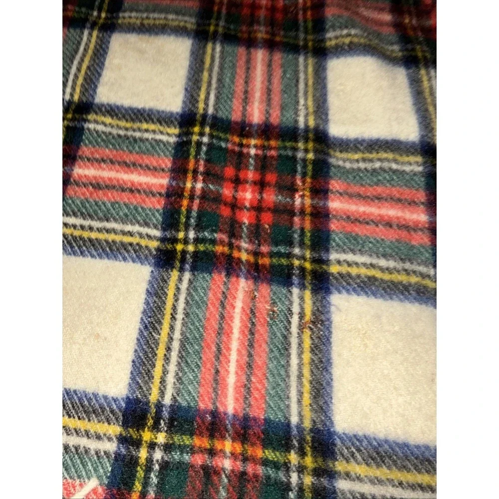 Connemara Foxford Rug Vintage 100% Wool Plaid Stadium Throw Blanket 63X56